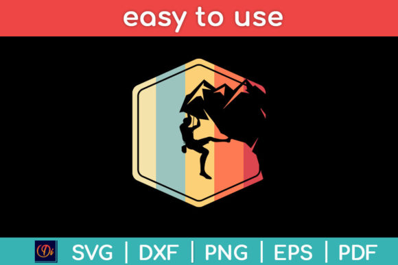 Awesome Rock Climbing Retro Svg