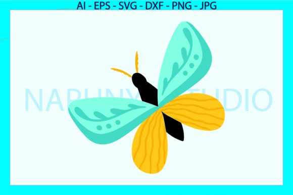 Beautiful Spring Butterfly Retro Svg