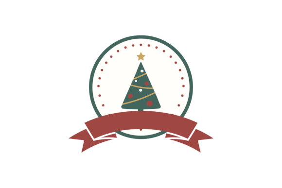 Christmas Stickers Retro - Tree Svg