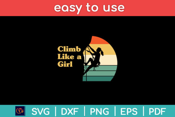 Climb Like a Girl Distressed Retro Svg