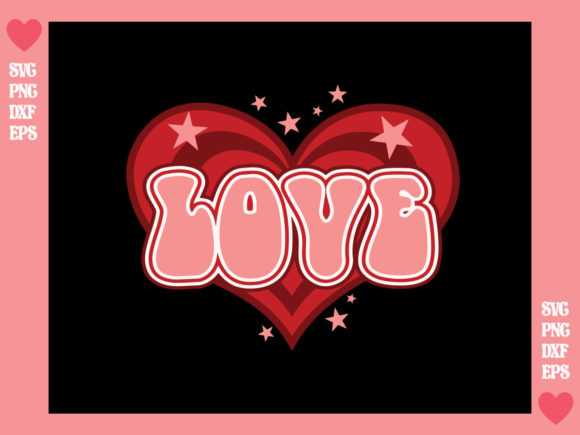 Love Heart Retro Svg