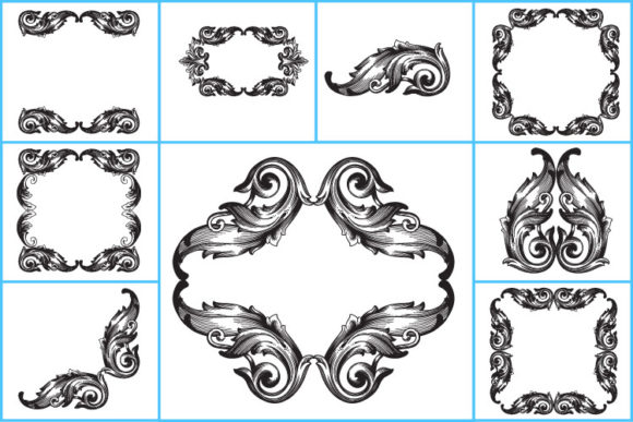 Vintage Baroque Monogram Retro Svg
